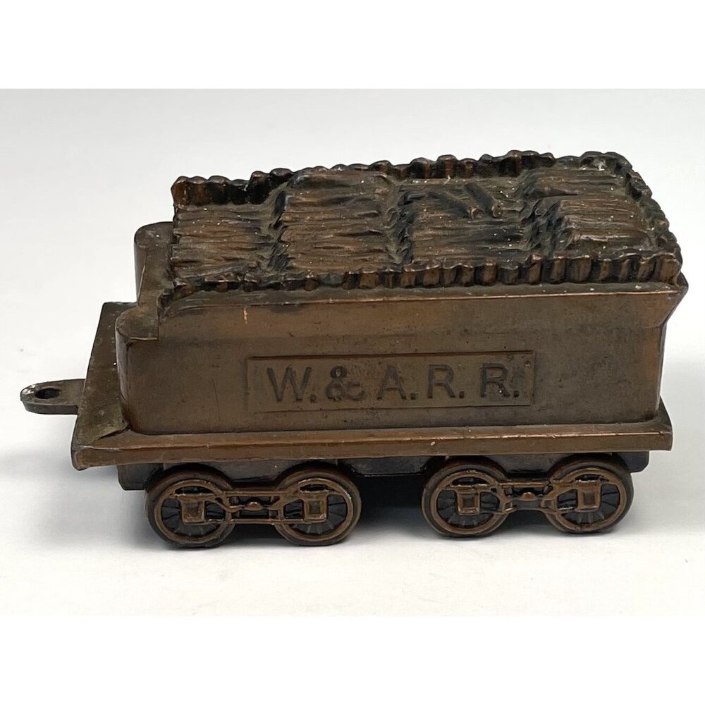 VTG Banthrico Chicago W. & A.R.R. Railroad Train Wood Tender Diecast COIN BANK